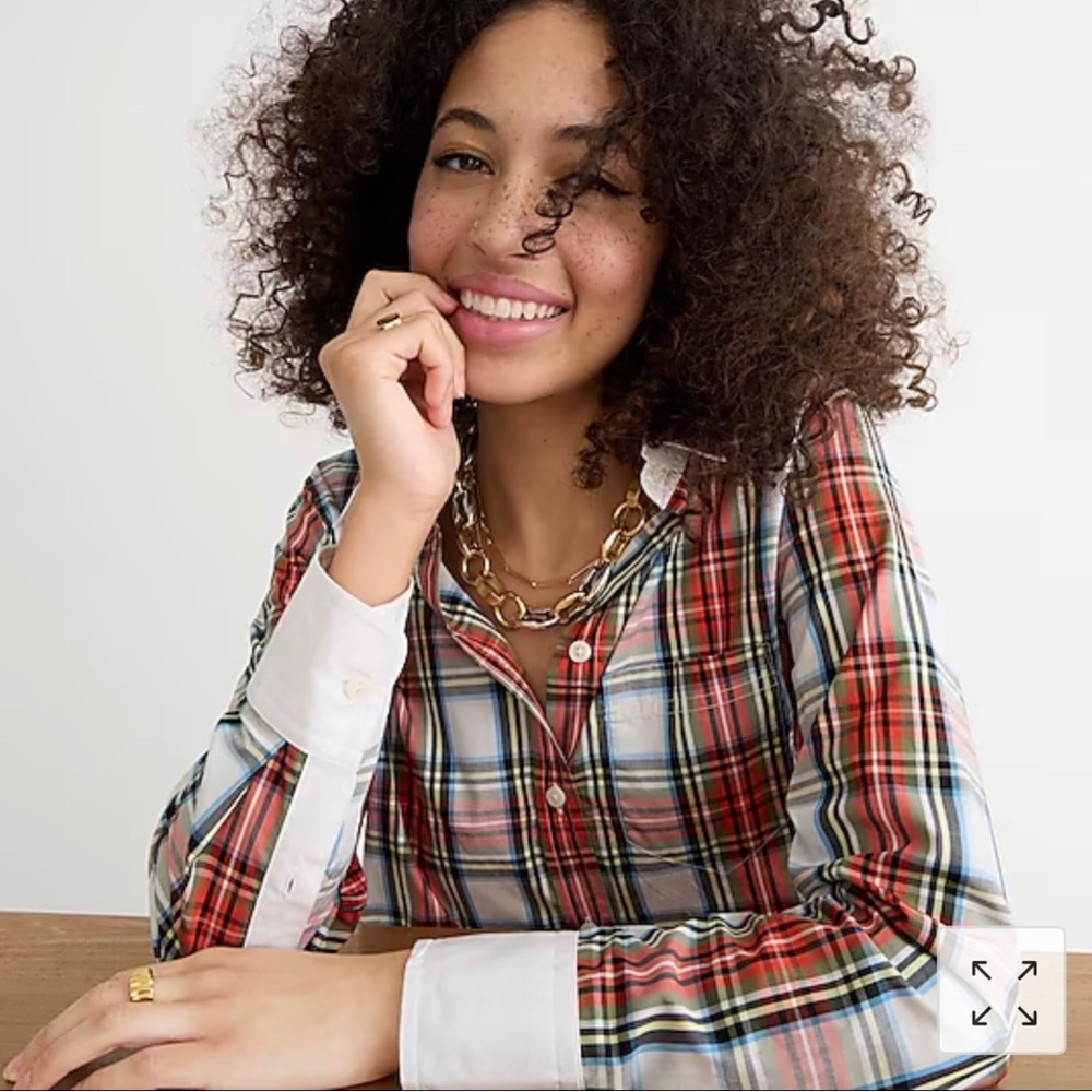 NWT J. Crew Classic-fit cotton poplin shirt in Snowy Stewart tartan size 6 JCREW